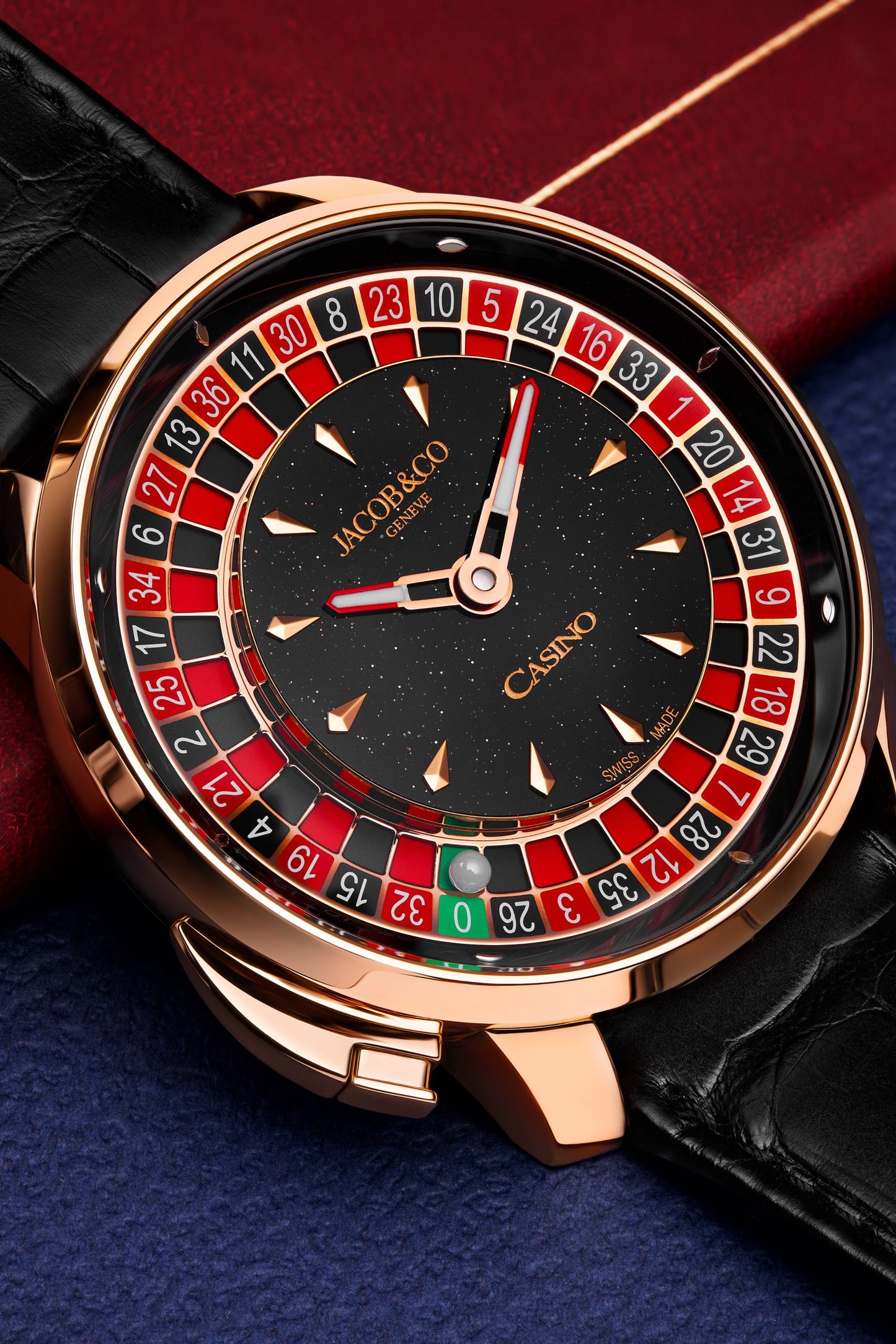 Jacob &amp; Co. Casino Tourbillon Rose Gold (Aventurine Dial)