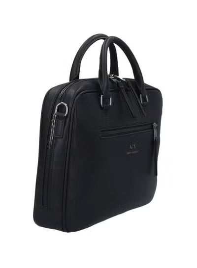 Armani Exchange Black Laptop Bag- Eco-Leather #0004