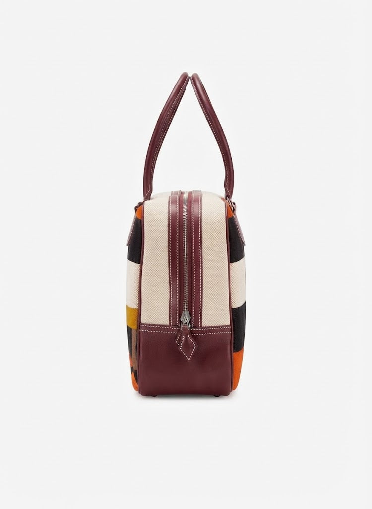 Women's Classic Equestrian Horse Print Handbag – Geometric Striped Fashion Bag Q260606#0004