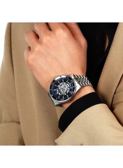 Maserati R8823140011 Men’s Automatic Stainless Steel Watch – Blue Dial, Silver Metal Strap | 44mm Case | 100M Water Resistant