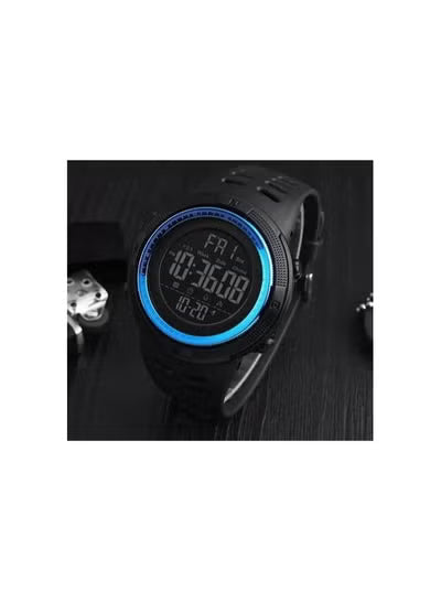 SKMEI 1251 Men's Digital Sports Watch with Silicone Rubber Strap, 50M Water Resistance & LED Backlight – Blue
