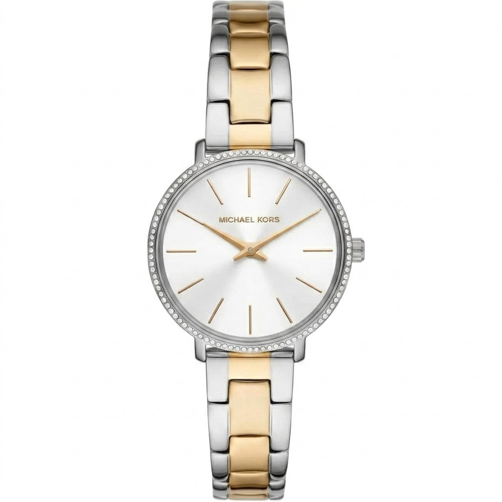 Michael Kors Mini Pyper Women’s Watch MK1041 – Two-Tone Stainless Steel, White Dial, 32mm