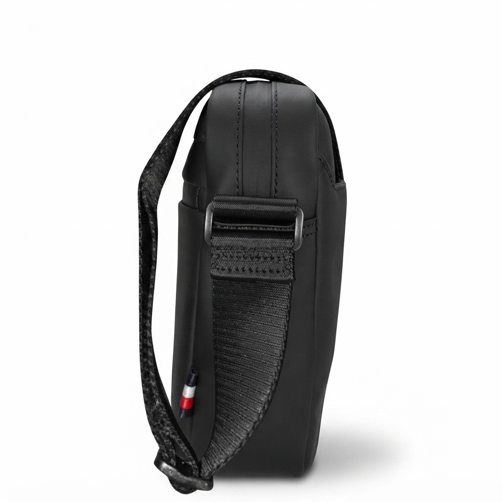 Tommy Hilfiger Men's Black Crossbody Bag with Magnetic Back Pocket