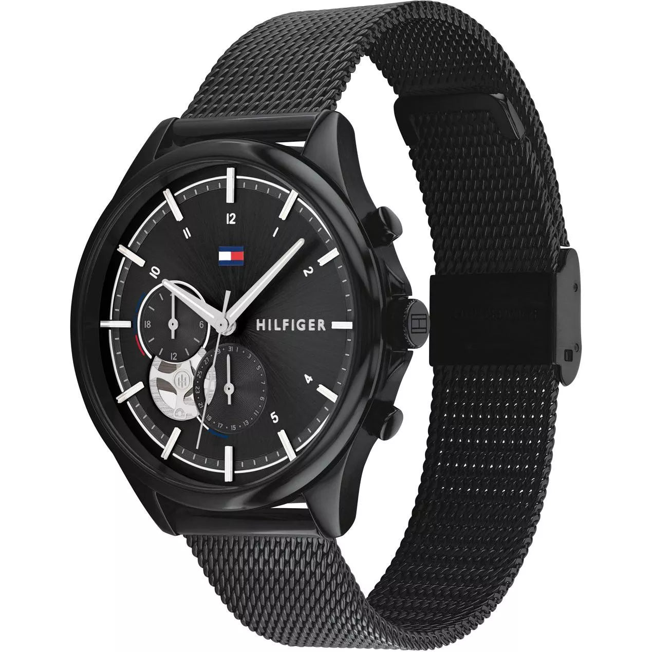 Tommy Hilfiger Quinn Women's Black Dial Stainless Steel Mesh Watch 1782485