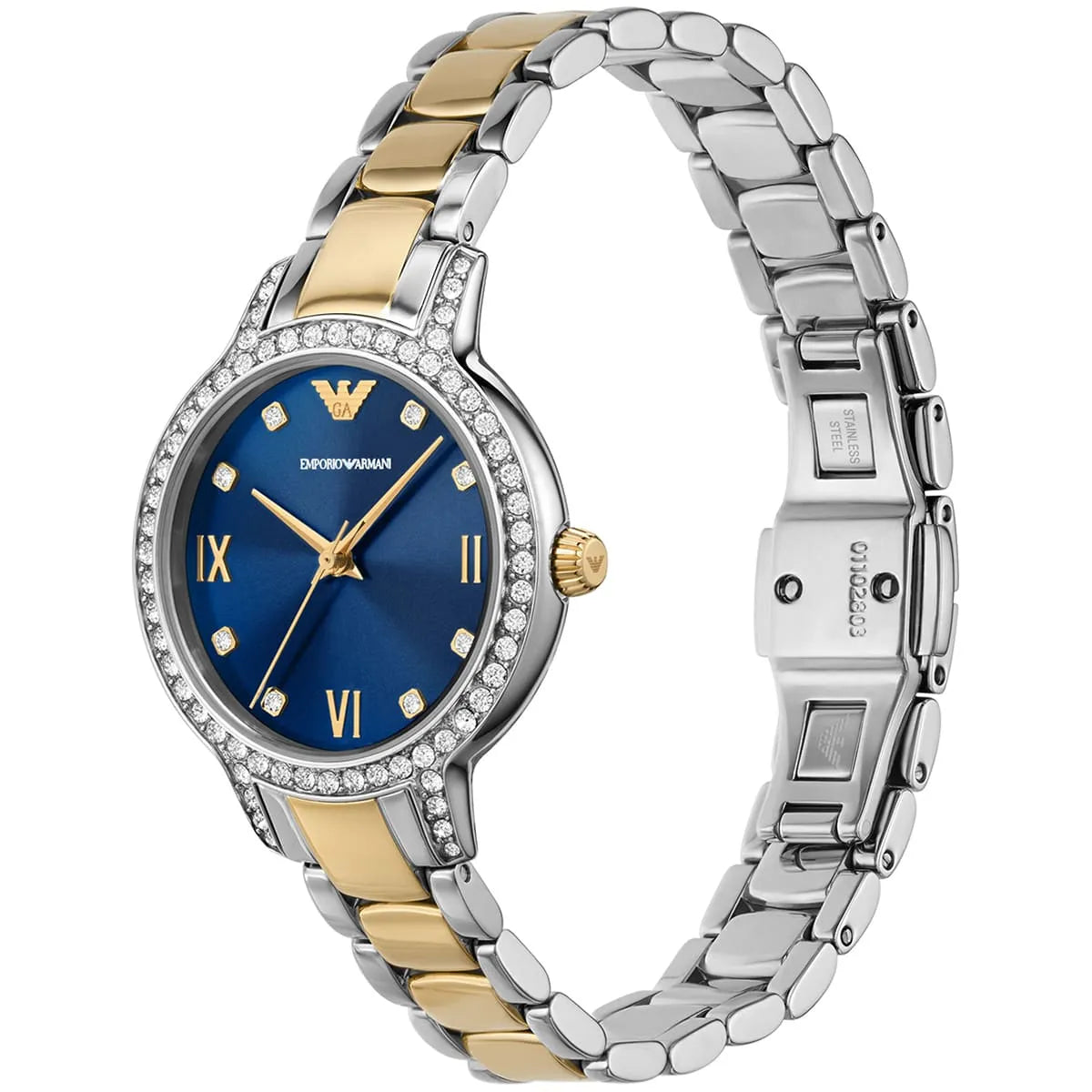 Cleo Quartz Crystal Blue Dial Ladies Watch AR11576