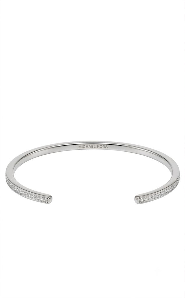 Women's Silver Stainless Steel Open Cuff Bracelet – Elegant Minimalist Design#021