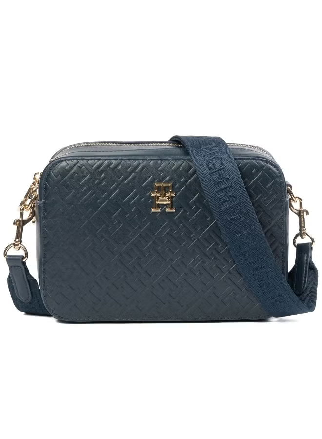 Tommy Hilfiger Women's Monogram Embossed Crossbody Camera Bag - Navy Blue #0091