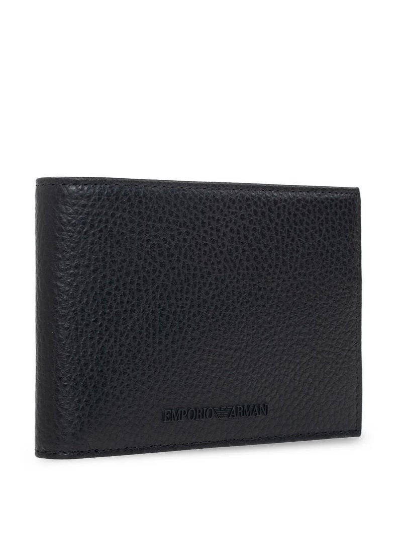 EA Black Leather Wallet & Keychain Set For Men 12#