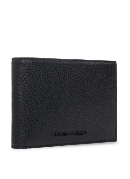 EA Black Leather Wallet & Keychain Set For Men 12#