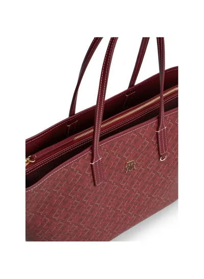 Tommy Hilfiger Monoplay Removable Laptop Pouch Handbag Burgundy TB75#78
