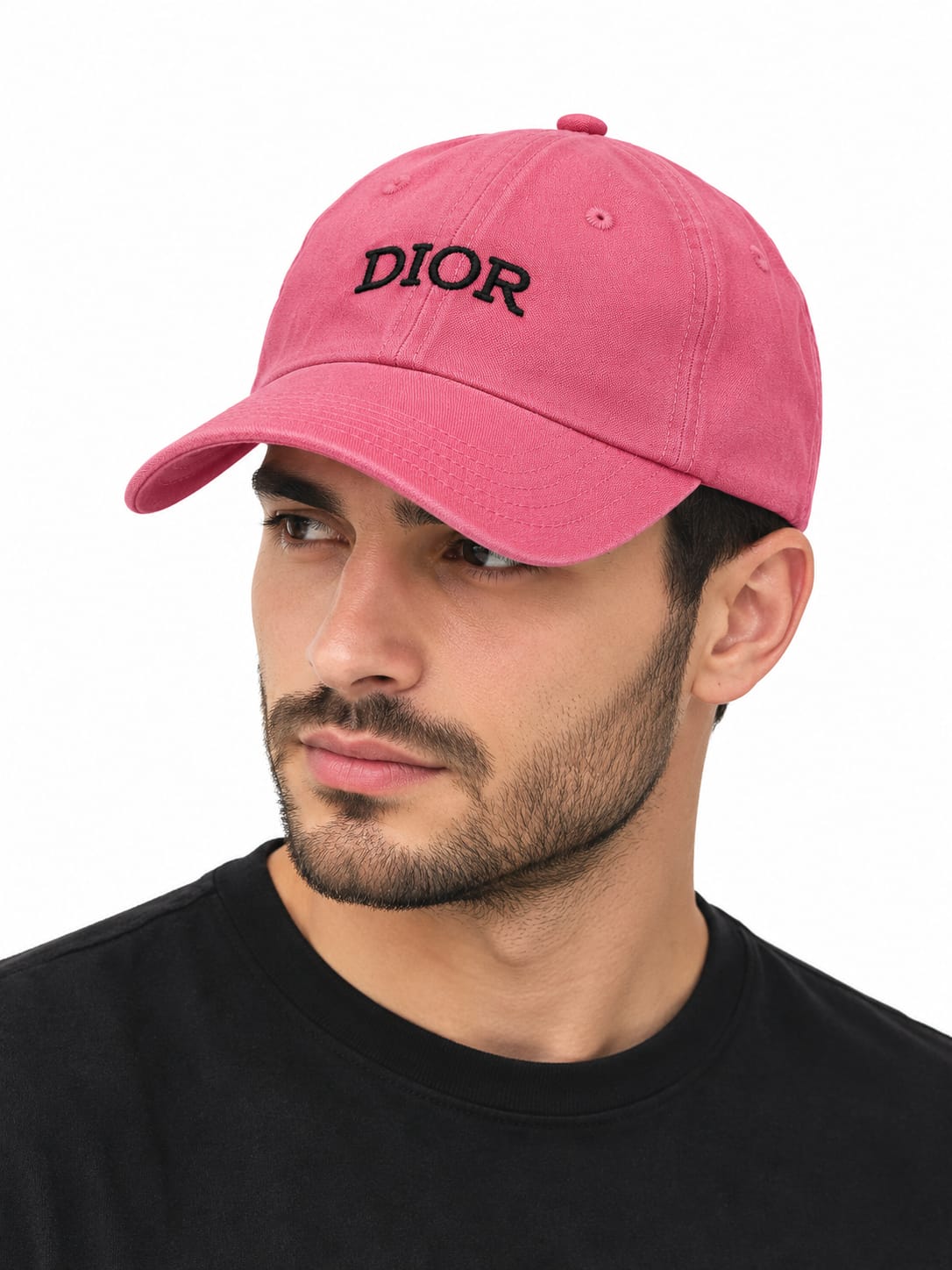 Pink Dior Baseball Cap for Men – Embroidered Logo, Adjustable Fit#1