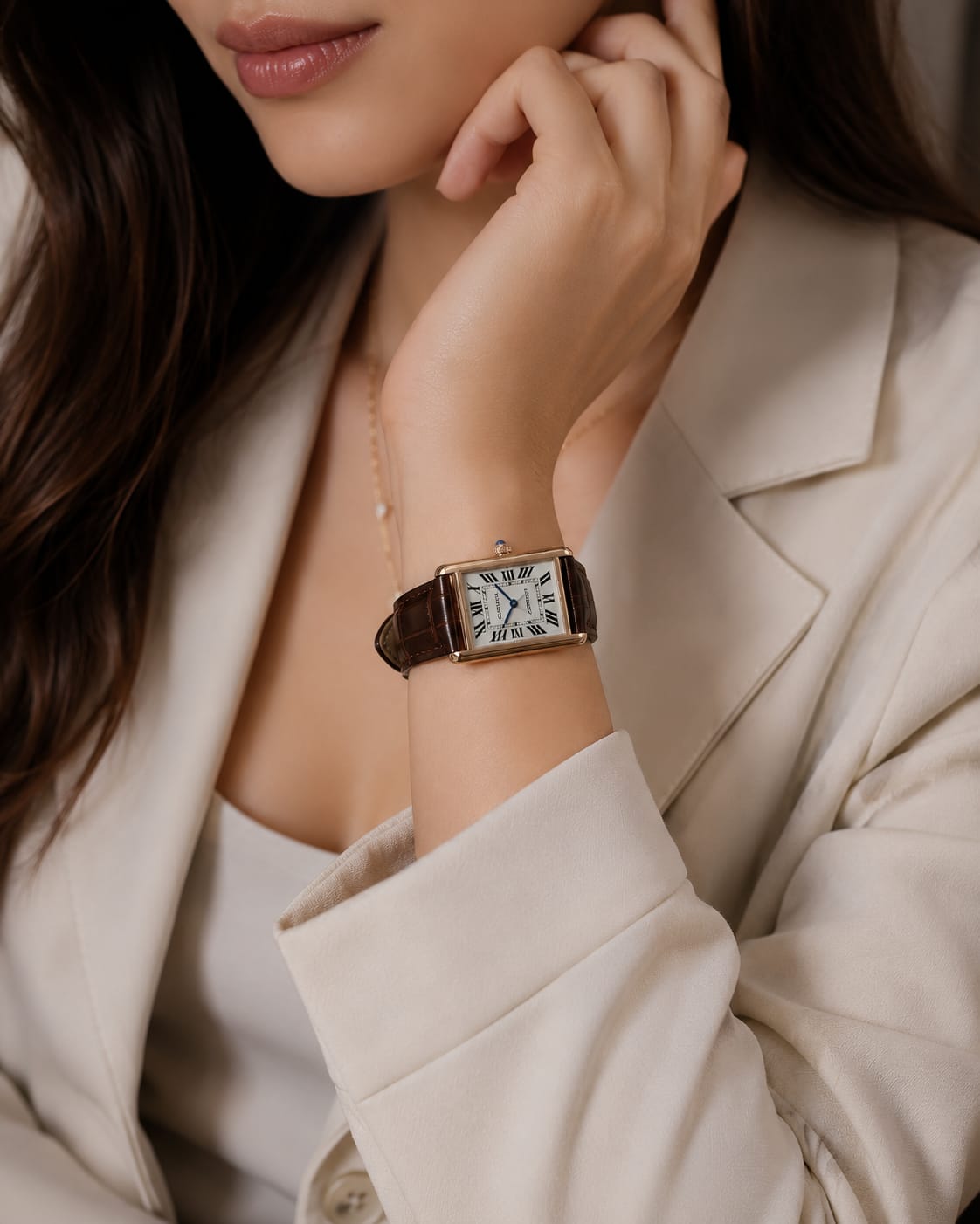 Cartier Tank Solo Luxury Watch W5200025 – Rose Gold & Brown Leather Strap