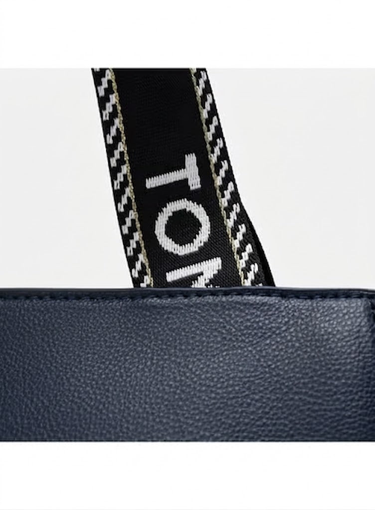 Tommy Hilfiger Life Tote Bag – Navy Blue PVC Tote with Crossbody Strap by Tommy Hilfiger#82