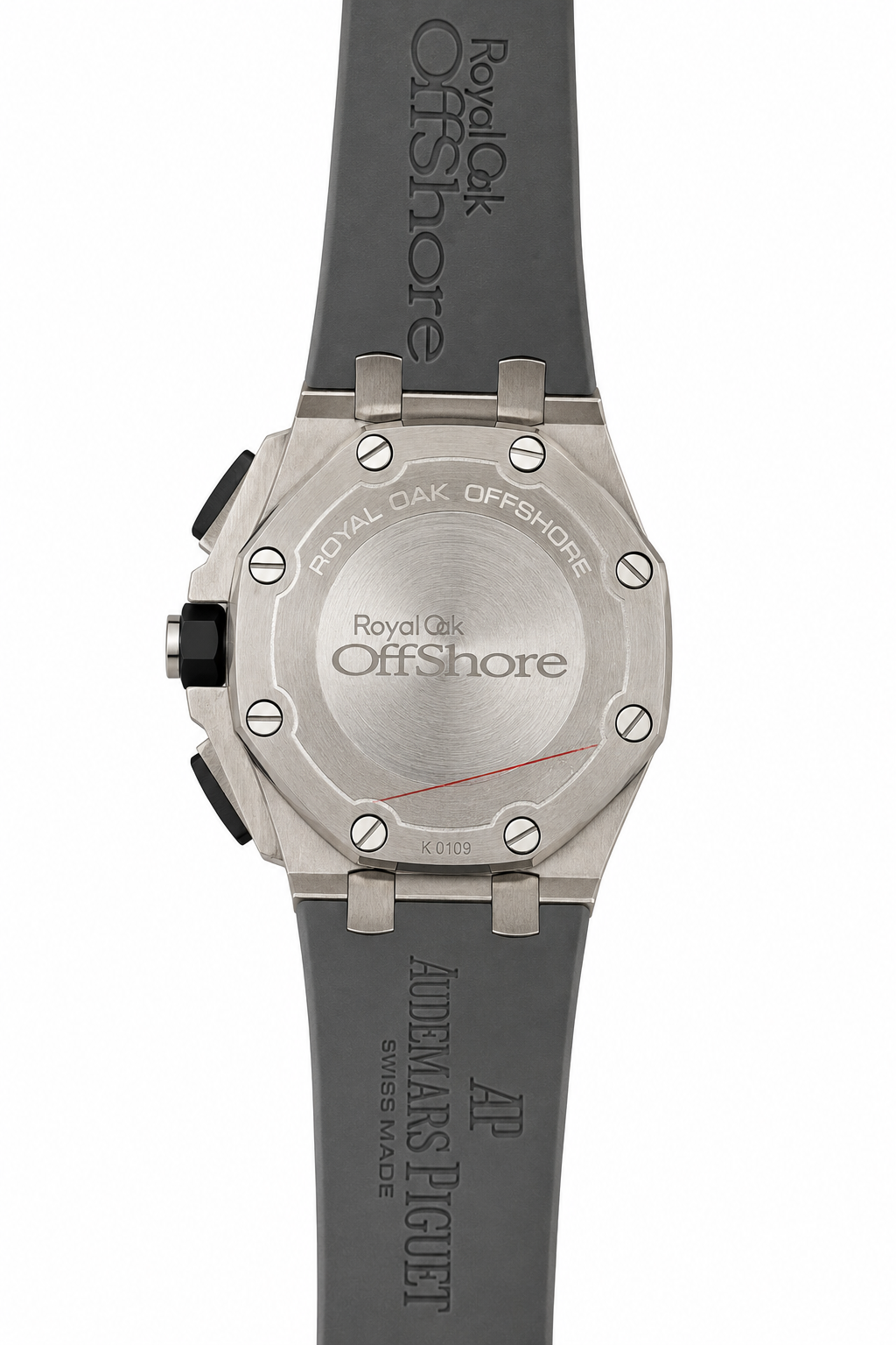 Luxury Royal Oak Offshore Style Chronograph Men’s Watch – Silver with Grey Rubber Strap