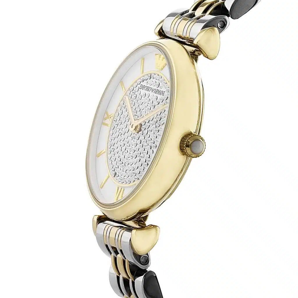 Emporio Armani Gianni T-Bar Women’s Watch AR2076 – Two-Tone Stainless Steel Quartz Elegant Timepiece