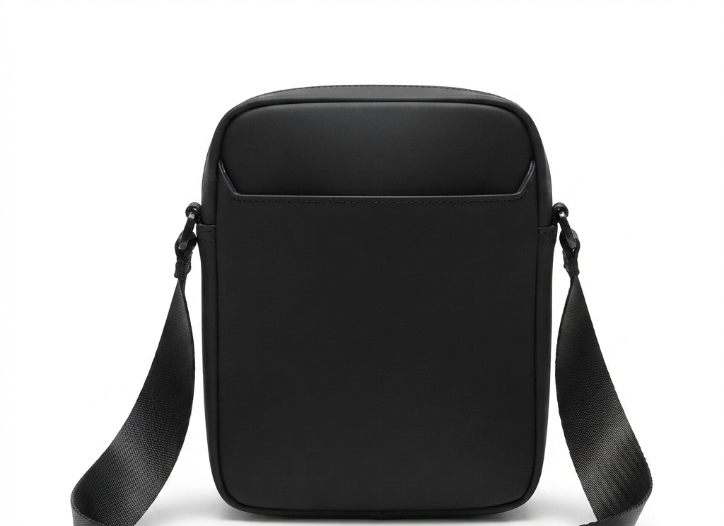 Tommy Hilfiger Men's Black Crossbody Bag with Magnetic Back Pocket