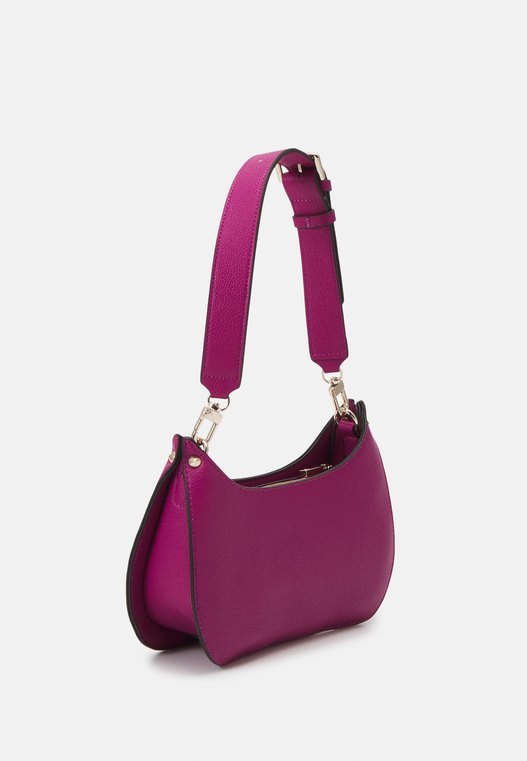 GUESS Meridian Mini Top Zip Handbag – Boysenberry Quilted Faux Leather #63