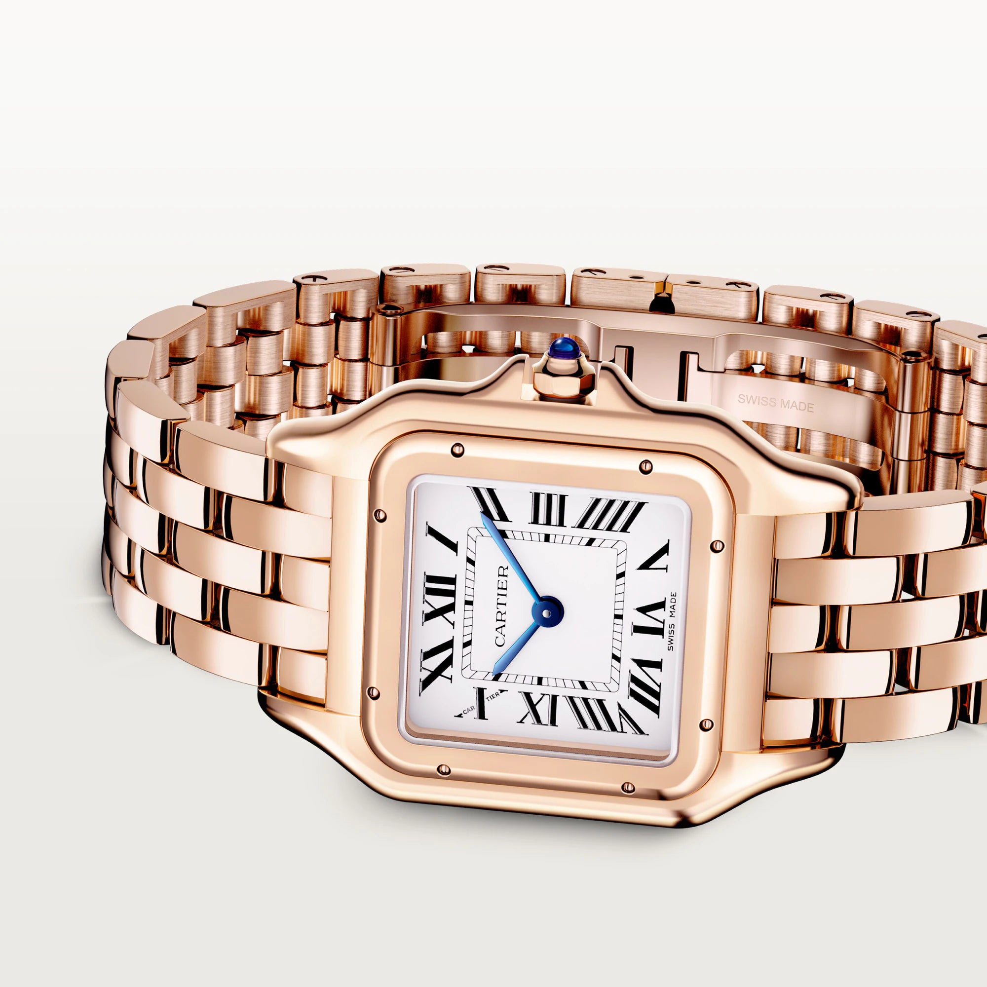 Panthère de Cartier watch White Dial Rose Gold Strap medium model