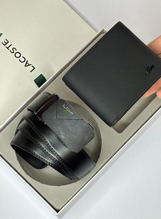 LC Leather Wallet-Belt Set For Men 19#