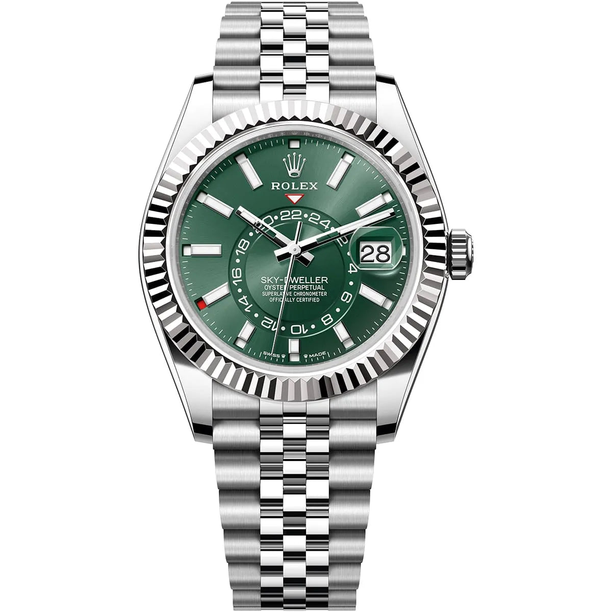 Rolex Sky-Dweller 336934 Men's Green Dial Stainless Steel Watch-RX-SKYDW-03
