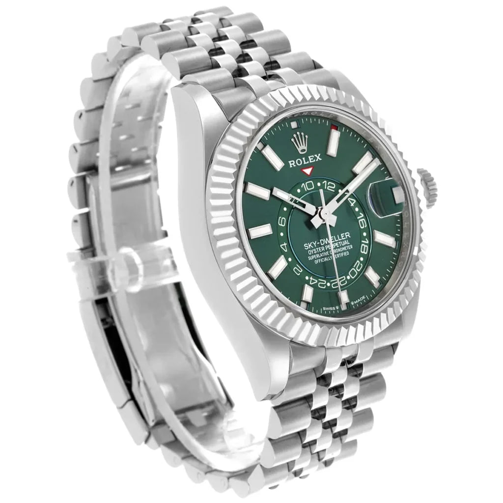 Rolex Sky-Dweller 336934 Men's Green Dial Stainless Steel Watch-RX-SKYDW-03