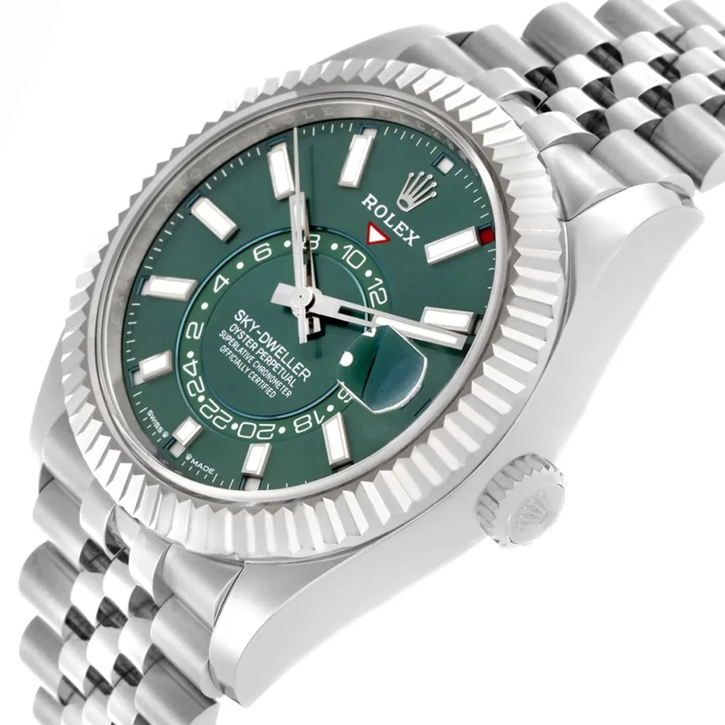 Rolex Sky-Dweller 336934 Men's Green Dial Stainless Steel Watch-RX-SKYDW-03