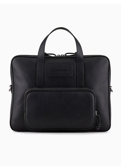 EA Black Leather Laptop Bag For Men 103#
