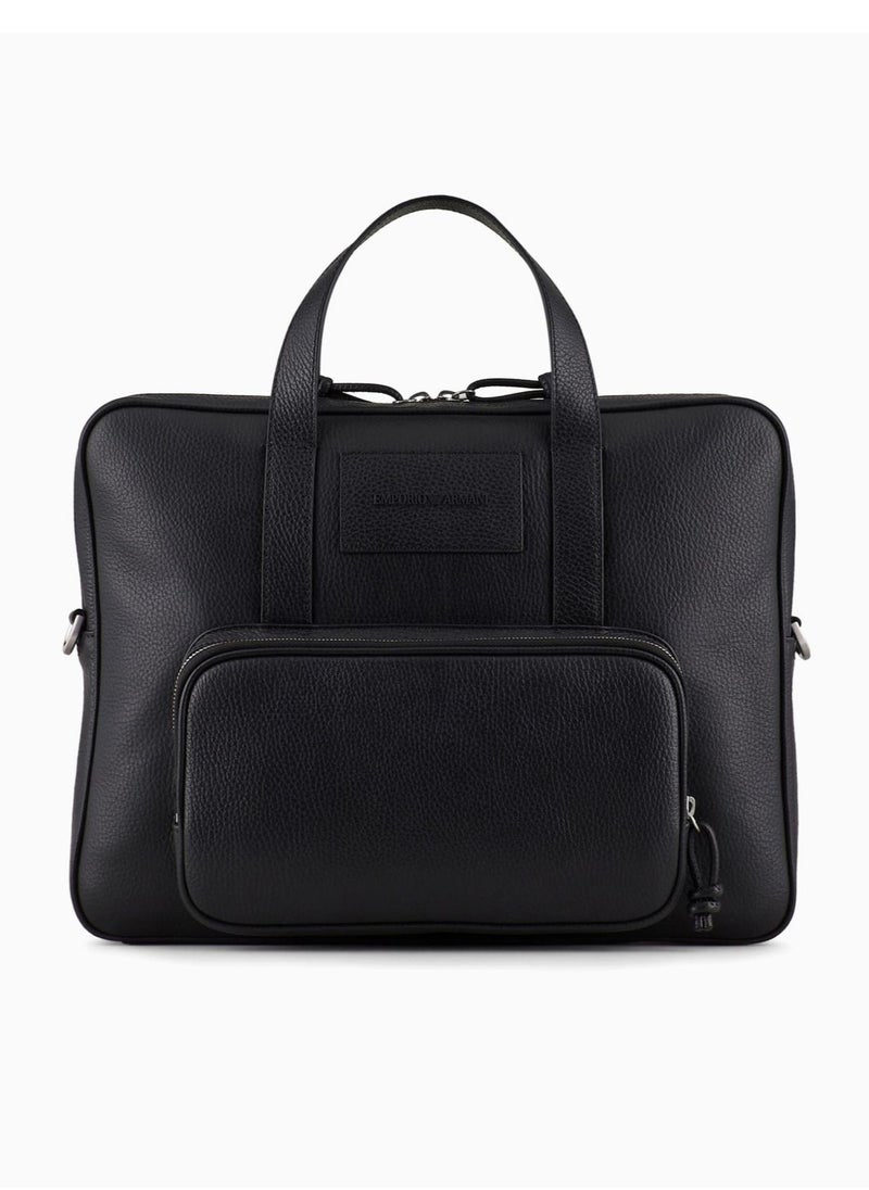 EA Black Leather Laptop Bag For Men 103#
