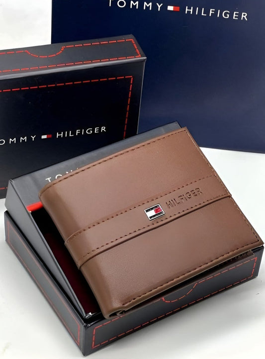 TH Brown Leather Wallet For Men 24#
