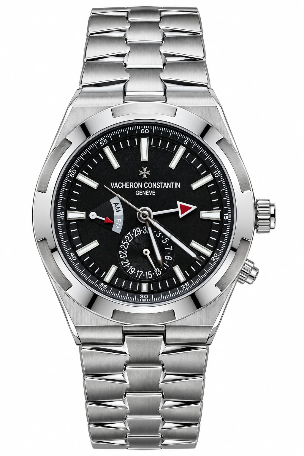 Vacheron Constantin Overseas Dual Time Automatic Watch – Black Dial, Stainless Steel Case and Bracelet