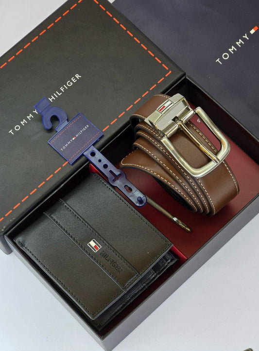 TH Leather Wallet-Belt Set For Men 3#