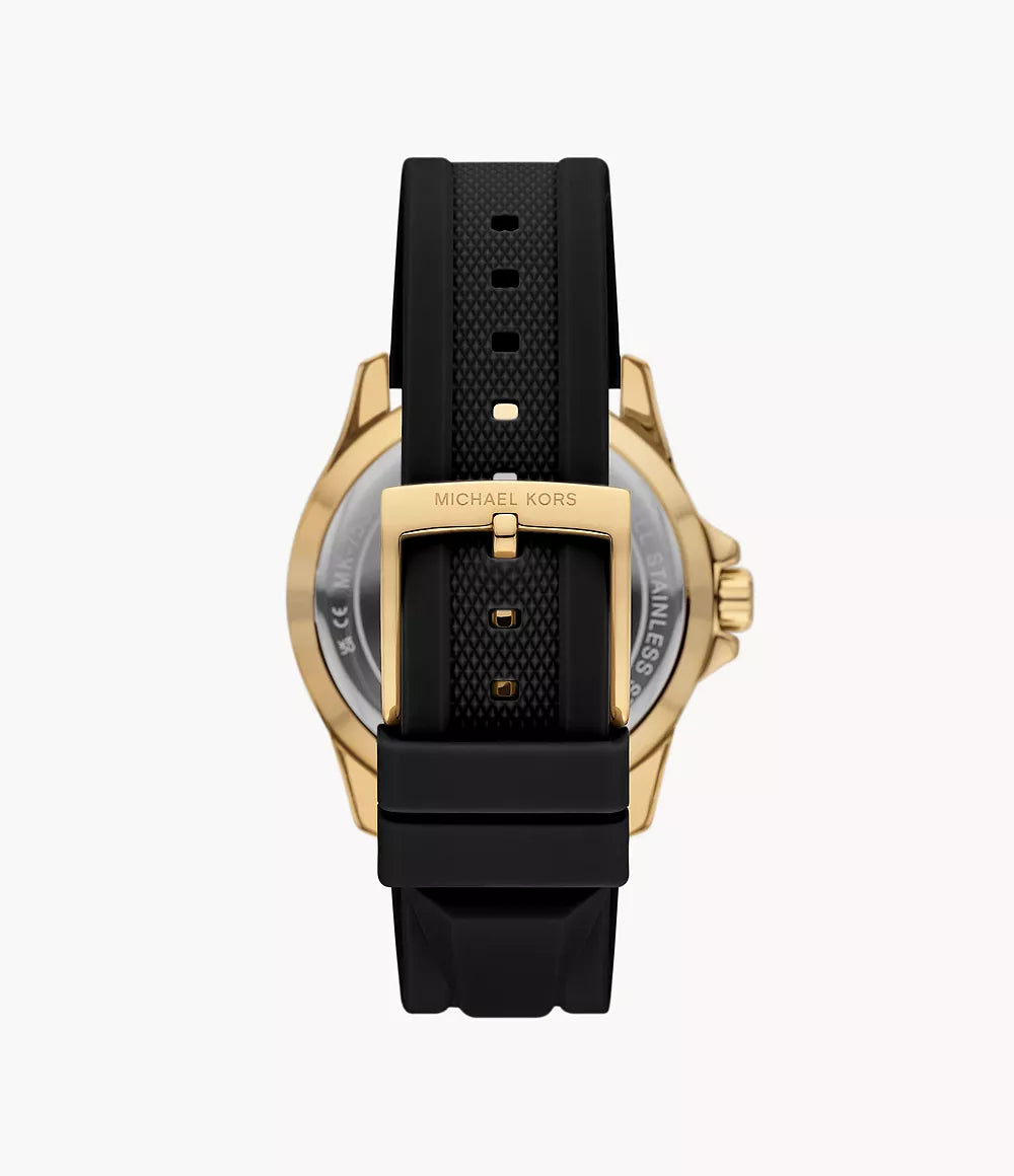 Michael Kors Everest MK7537 Women's Black Silicone Strap Gold-Tone Watch