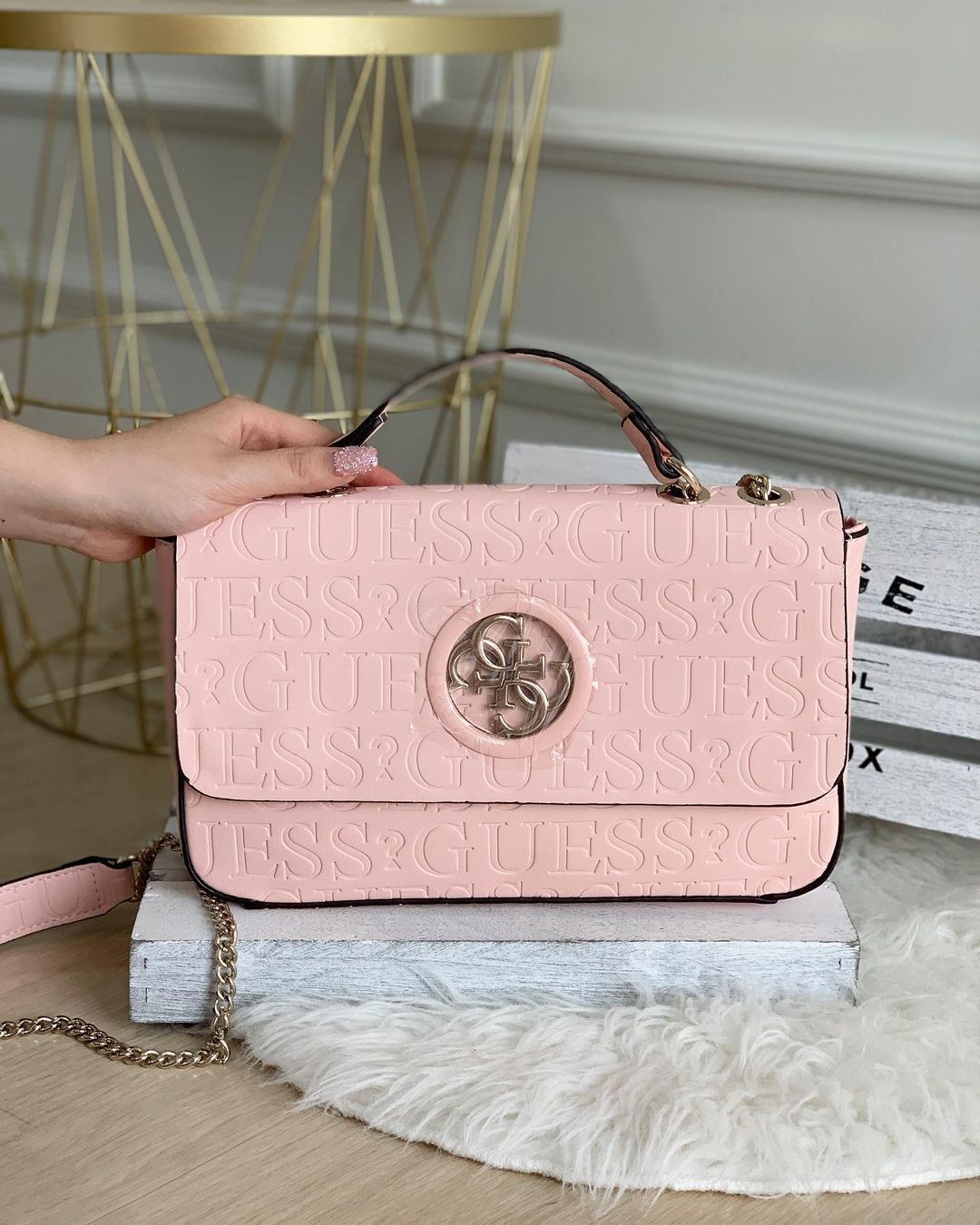 Women's Guess Pink Crossbody Bag