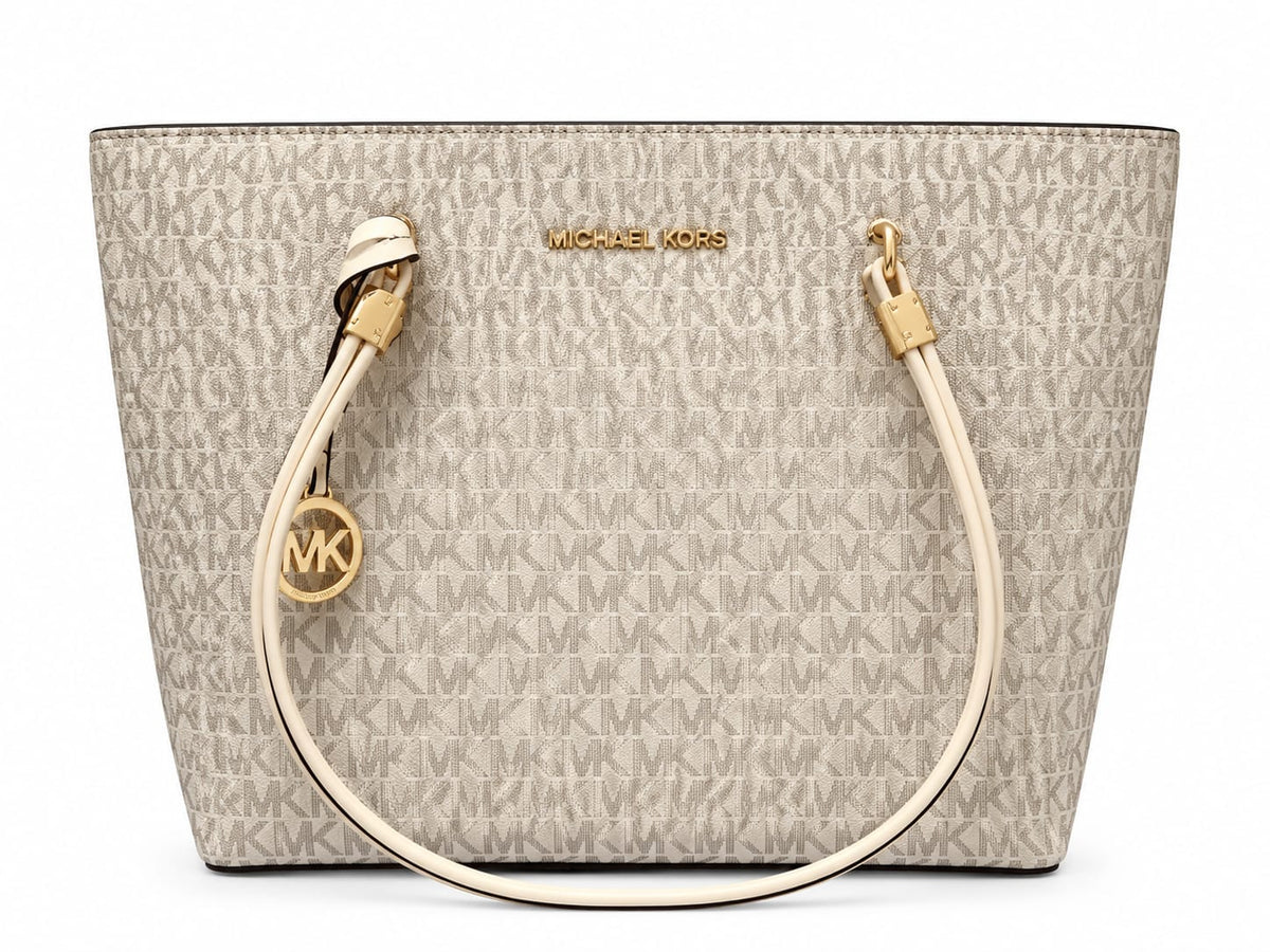 Michael Kors Signature Logo Large Tote Bag – Beige#0039