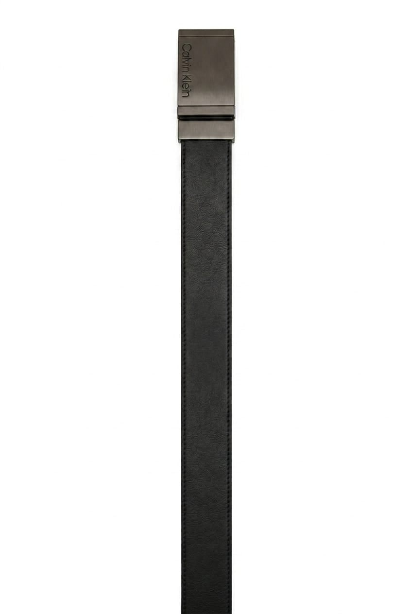 Calvin Klein Men's Reversible Belt – Black & Brown Leather with Premium Gunmetal Buckle#021