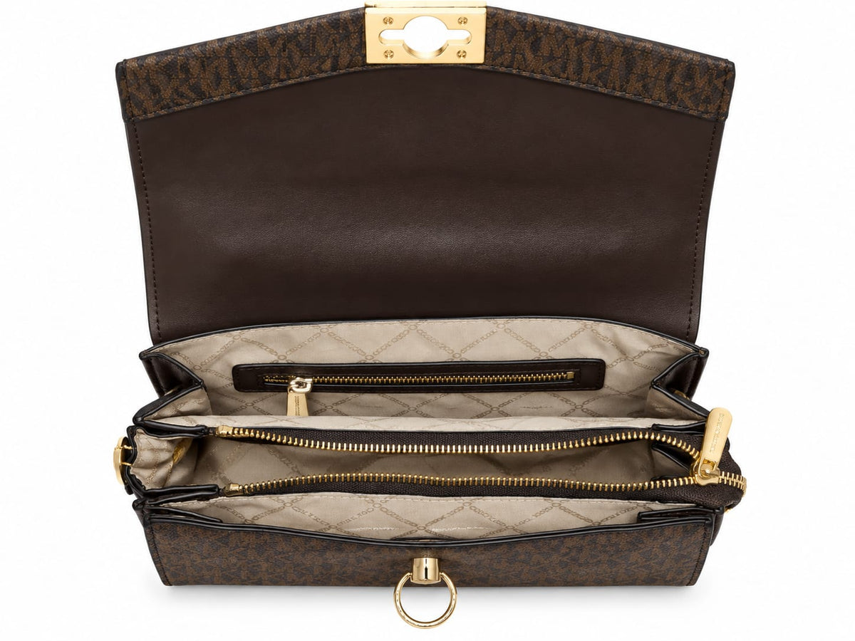 Michael Kors Women’s Monogram Crossbody Bag – Brown & Beige#0075