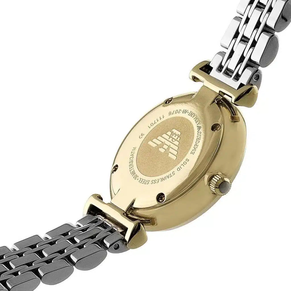 Emporio Armani Gianni T-Bar Women’s Watch AR2076 – Two-Tone Stainless Steel Quartz Elegant Timepiece