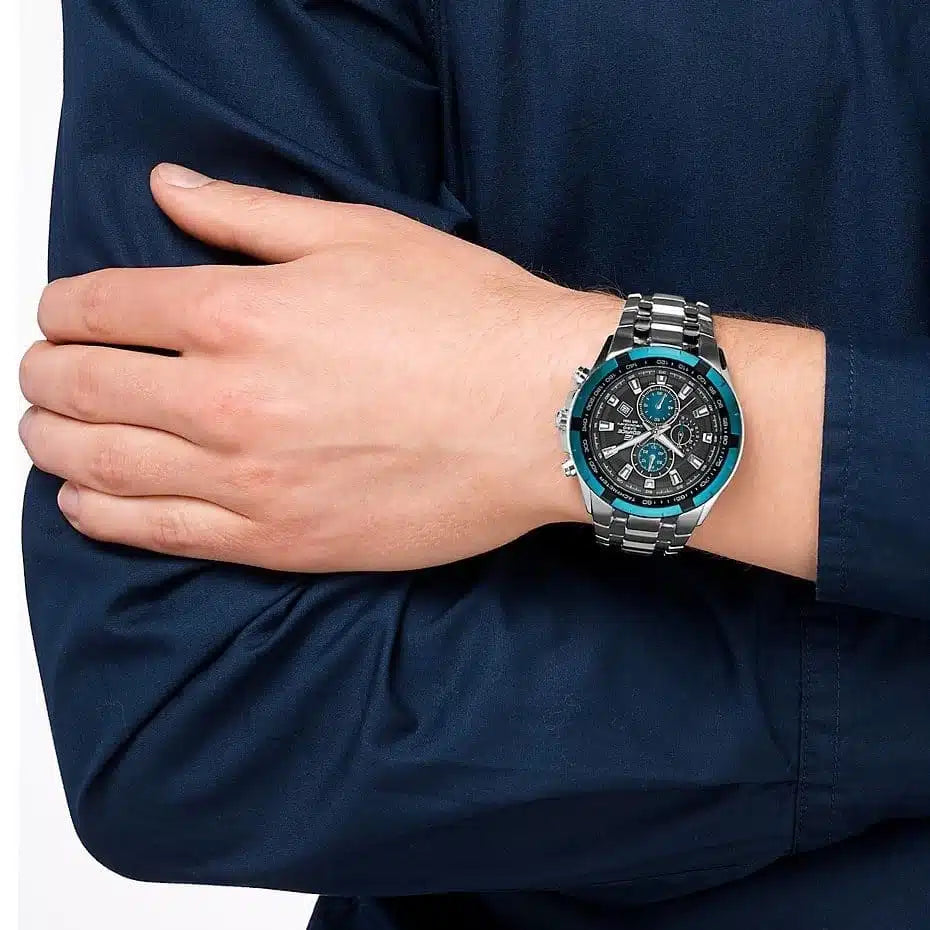 Casio Edifice EF-539D-1A2V Men’s Chronograph Watch – Black Dial, Stainless Steel Bracelet, Quartz Movement