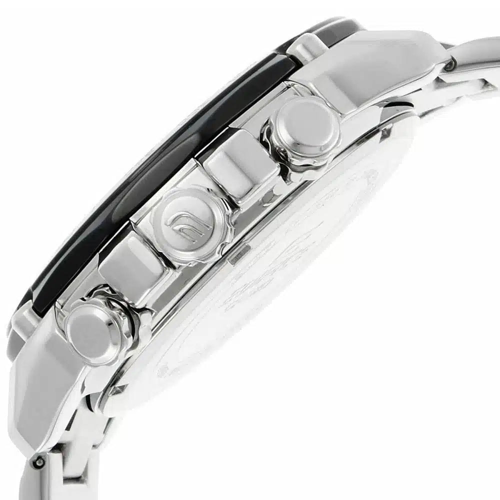 Casio Edifice EF-550D-1AV Chronograph Watch – Men's Stainless Steel Watch with Black Dial & Silver Strap
