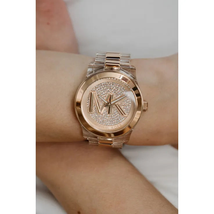 Michael Kors Runway MK7355 Women’s Watch – Rose Gold Case & Multicolor Strap | 38mm Quartz Fashion Timepiece