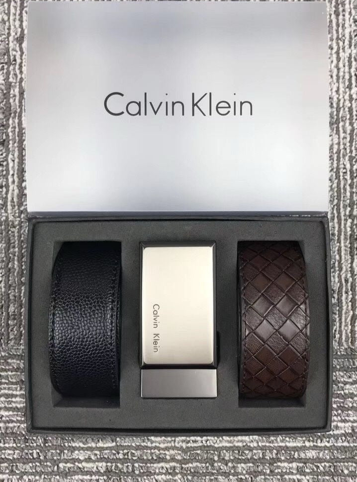 CK Leather Belt Set For Men #11