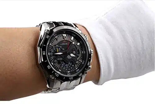 Men’s Chronograph Watch – Casio Edifice EF-550RBSP-1AV, Black Dial with Stainless Steel Silver Strap