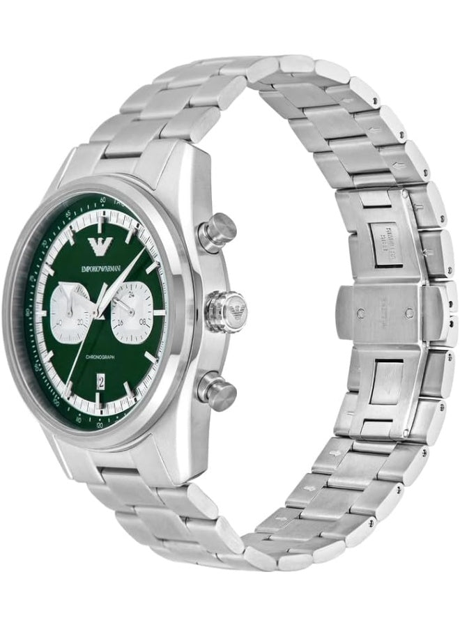 Emporio Armani AR11637 – Green Dial Stainless Steel Chronograph Watch