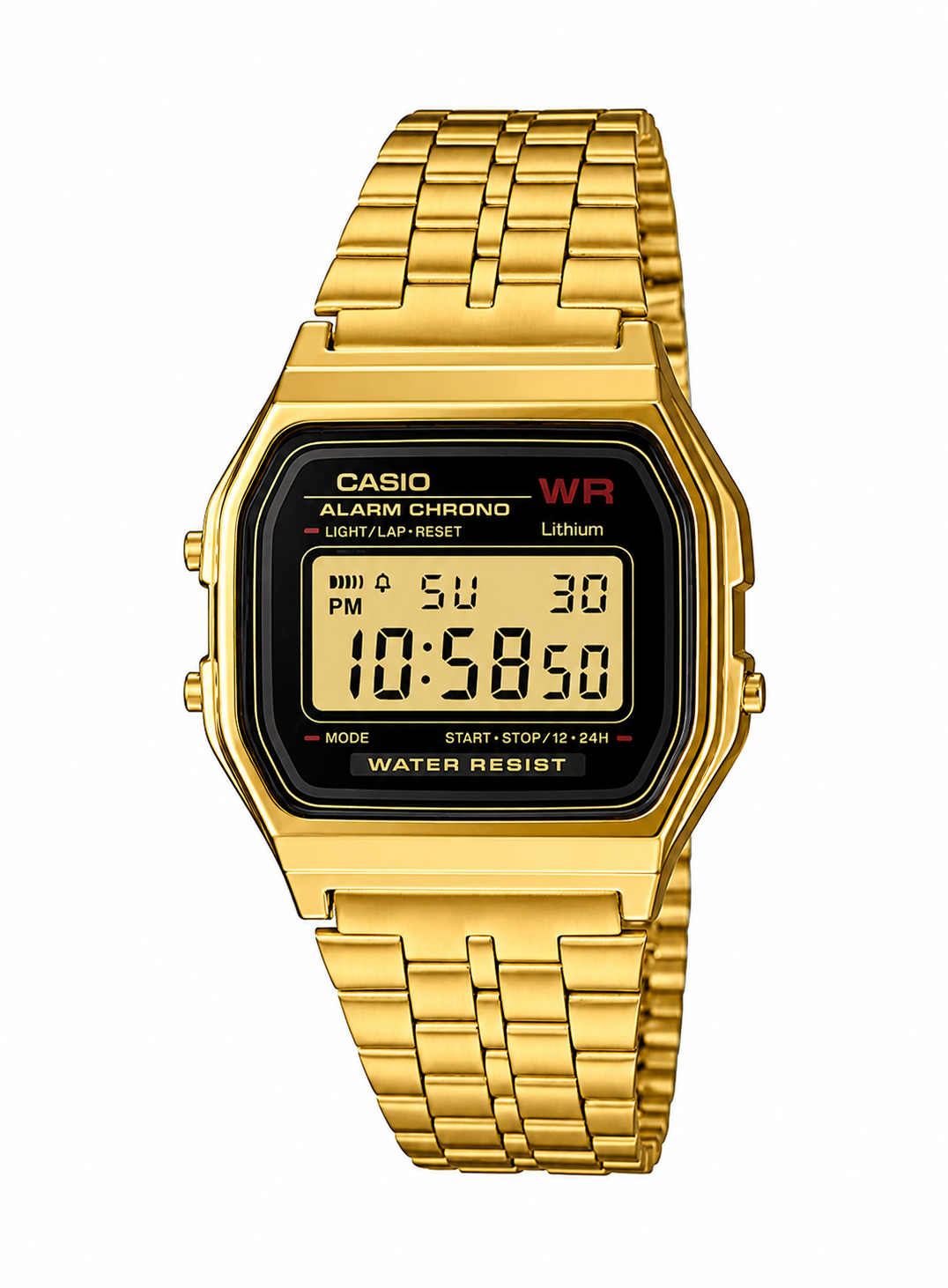Casio A159WA Unisex Digital Watch – Stainless Steel Band with Alarm, Stopwatch & LED Light – 33.2 mm#L