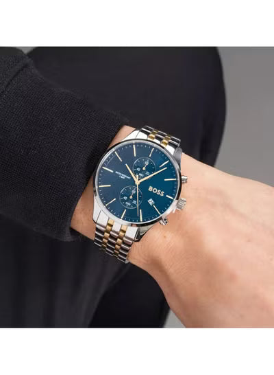 Men’s Watch – Hugo Boss Associate 1513976, Blue Dial with Silver & Gold Stainless Steel Bracelet