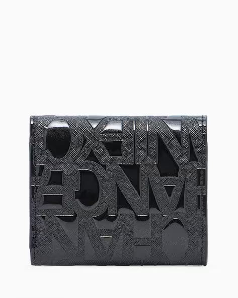 Armani Exchange Women's Wallet – Black Monogram Design, Snap Closure & Multi-Card Organizer#03