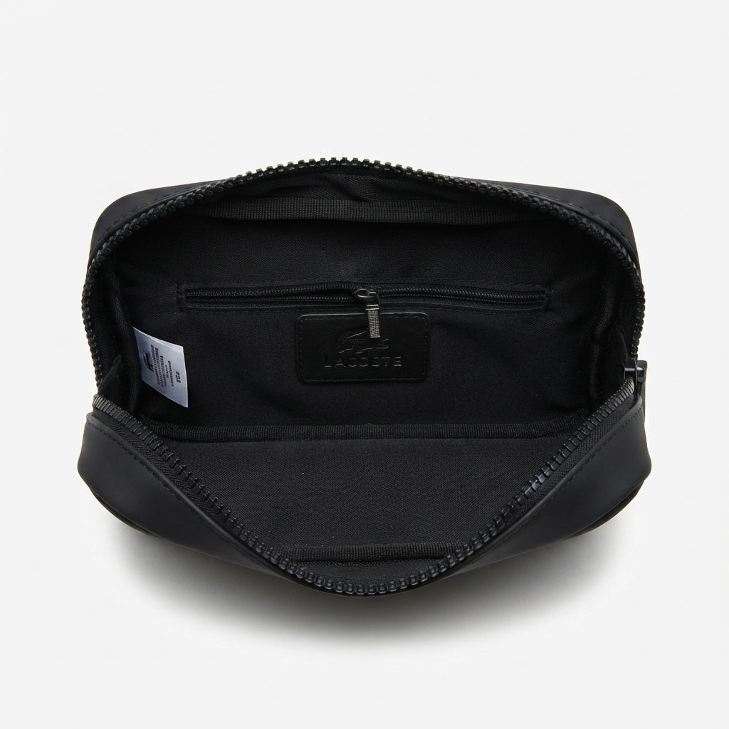 Lacoste Men's Vertical Crossover Bag with Branded Strap - Black