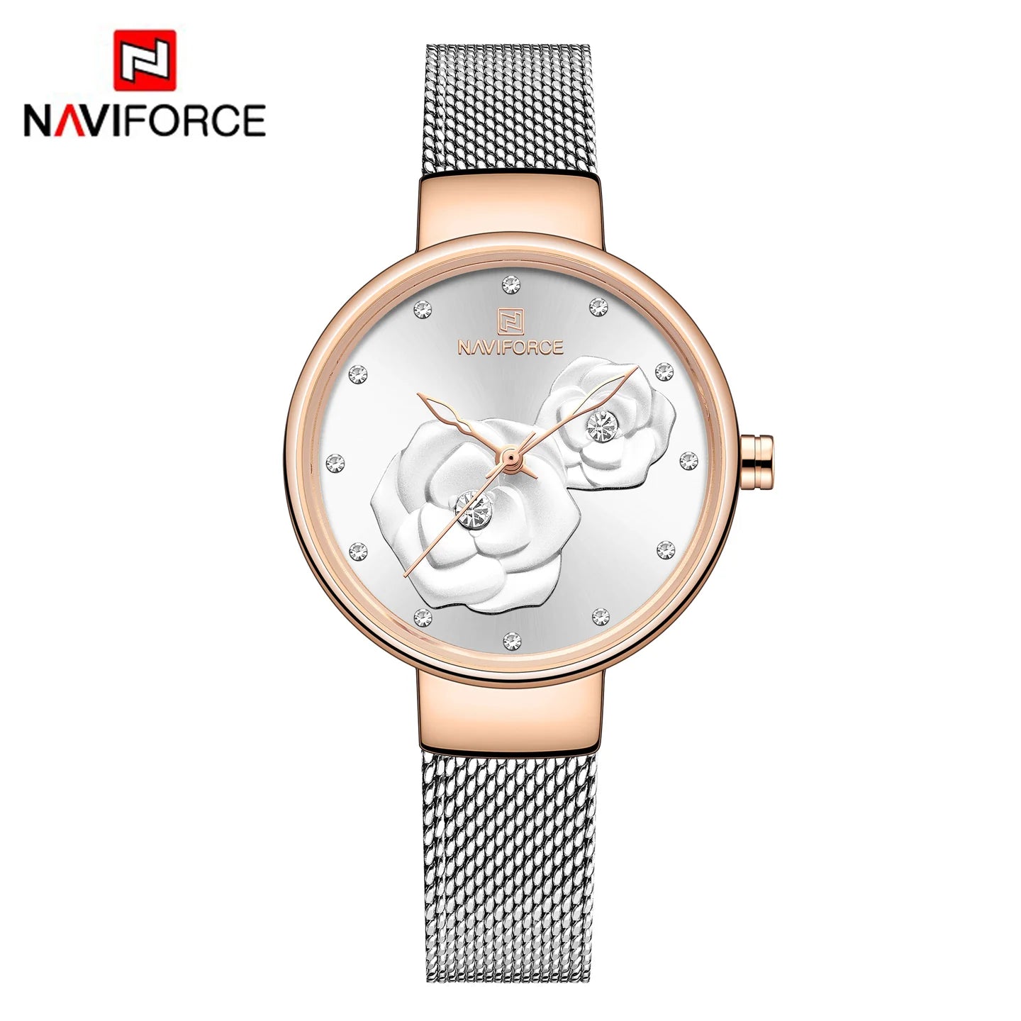 Naviforce Watch For Women NF5013 RG/W/S