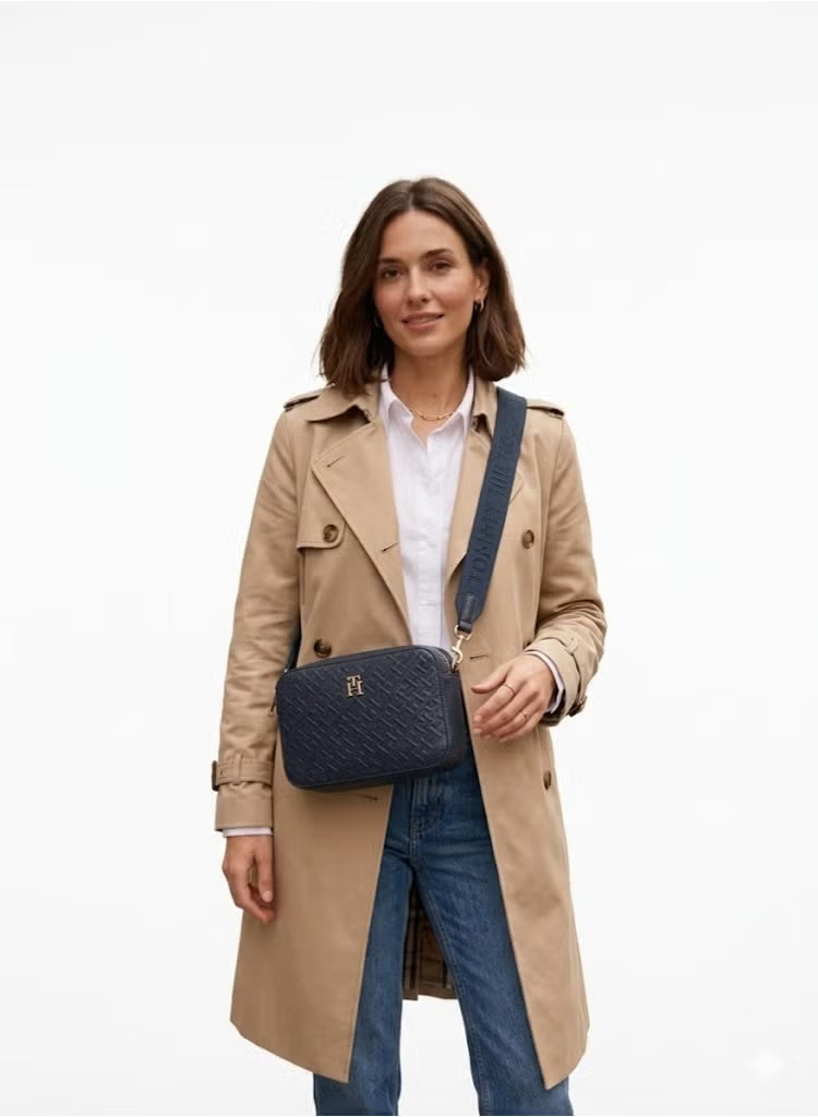 Tommy Hilfiger Women's Monogram Embossed Crossbody Camera Bag - Navy Blue #0091