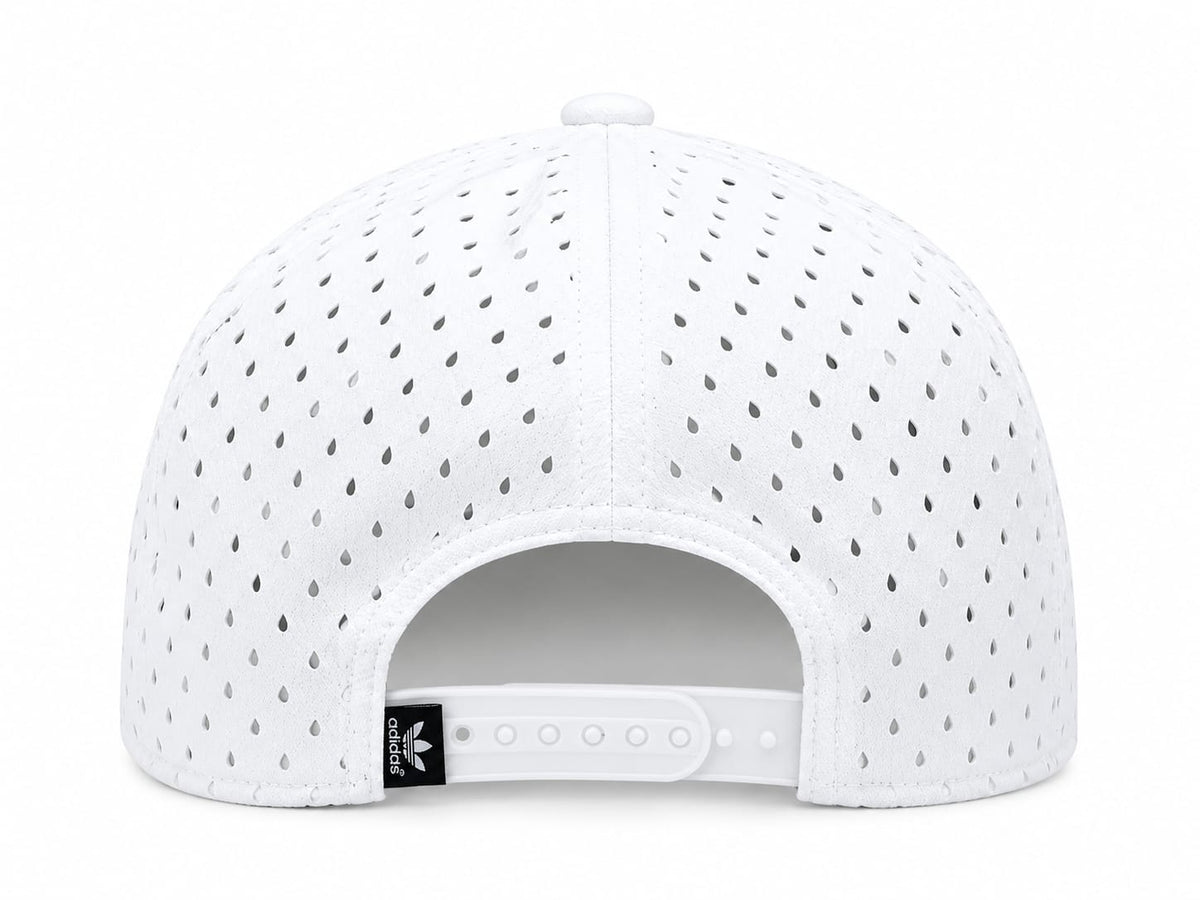 adidas Men's White Perforated Baseball Cap with Trefoil Logo and Adjustable Snapback#12